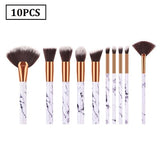 10PCS Makeup Brushes Face Powder Foundation Eyelash Eyeshadow Make up Brushes Set Marbling Synthetic Hair Brush Pincel Maquiagem
