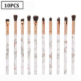 10PCS Makeup Brushes Face Powder Foundation Eyelash Eyeshadow Make up Brushes Set Marbling Synthetic Hair Brush Pincel Maquiagem