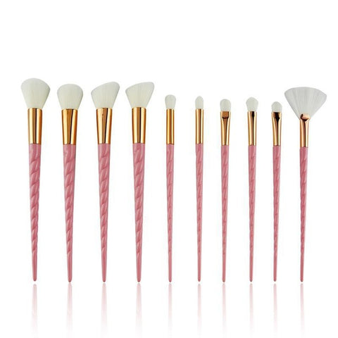 Professional 10PCS Spiral White Handle Makeup Brushes White Powder Foundation Blush Face Shading Cosmetic Eyebrow Brush Makeup