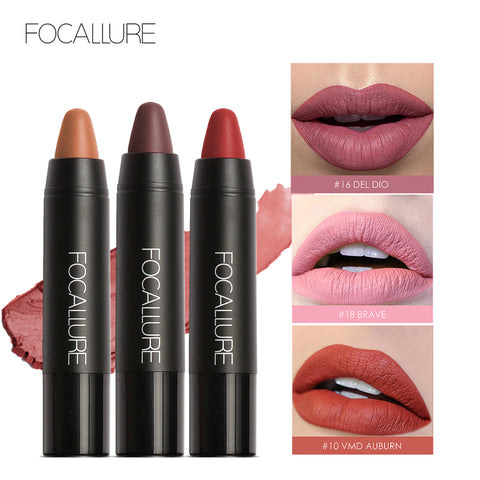 FOCALLURE 19 Colors Matte Lipsticks Waterproof Matte Lipstick Lip Sticks Cosmetic Easy to Wear Lipstick Matte Batom Makeup