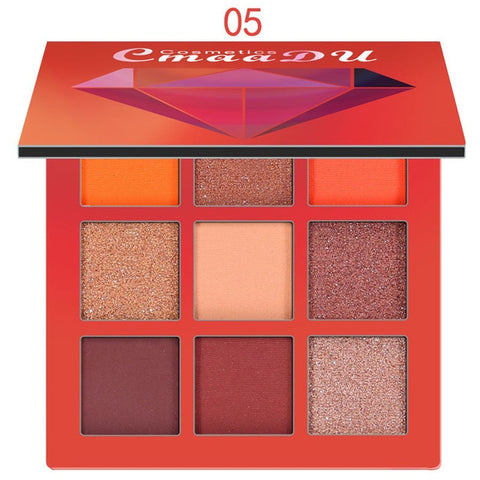 New Cosmetic Fashion Matte Eye shadow Cream Makeup Party Palette Shimmer Set 9 Colors Eyeshadow 2018