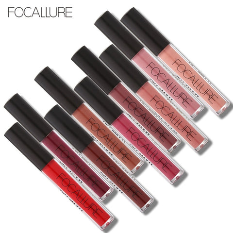 FOCALLURE Matte Velvet Lipstick Waterproof Moisturizer Smooth Lip Stick Long-lasting Lip Gloss Cosmetic Beauty Makeup